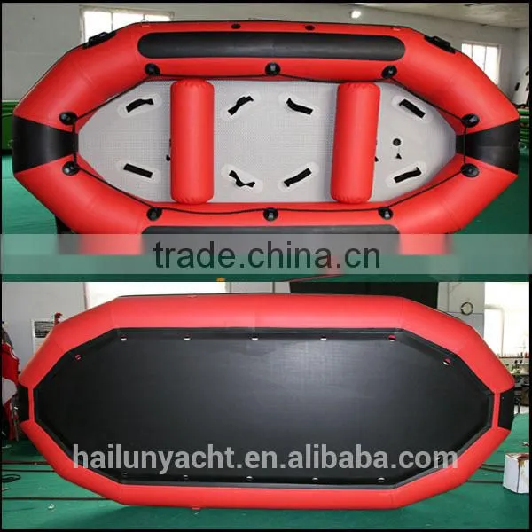 Whitewater rafting boats blue inflatable raft with bottom reinforcements