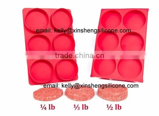 6 in 1 silicone burger press patty maker. silicone freezer container tray