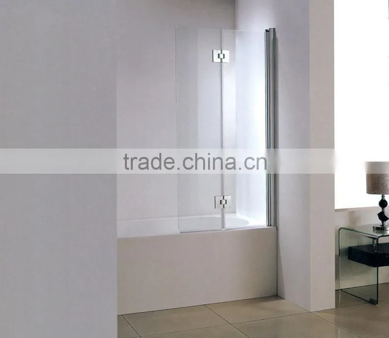 Hinge & folding Australian standard glass shower screen for bathtub W5