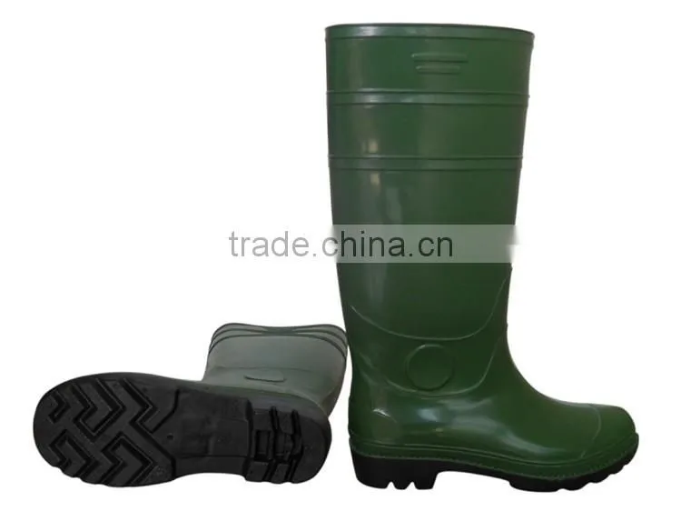 green pvc rain shoes without steel toe,wellington boots,rain boots
