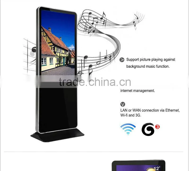 55 Inch High Brightness LED HD Digital Signage Ad player