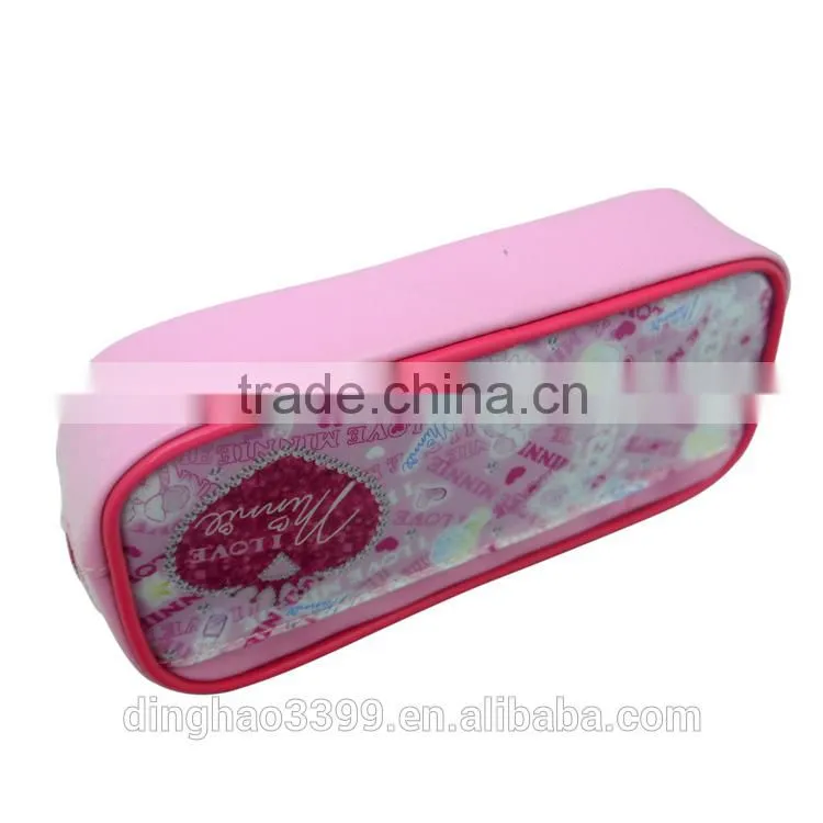 kawaii novelty PVC leather pencil case coin bags for students office school stationery storage bags supplies