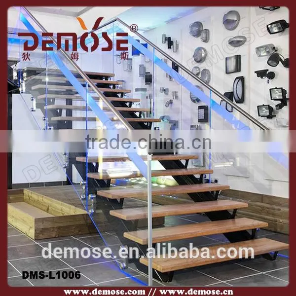 automatic led stair lighting glass treads floating stairs
