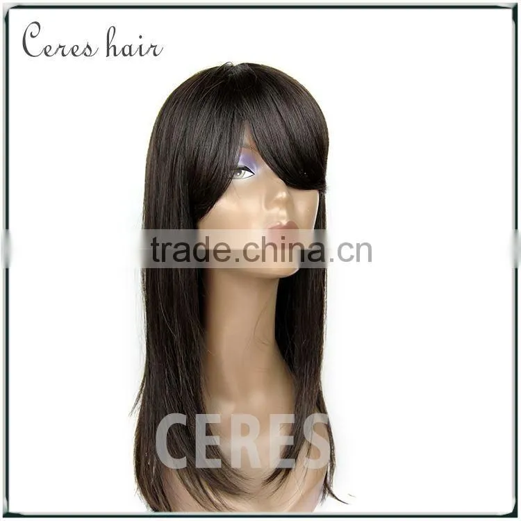 long silky straight mongolian hair kosher wig natural hair wig at cheap price