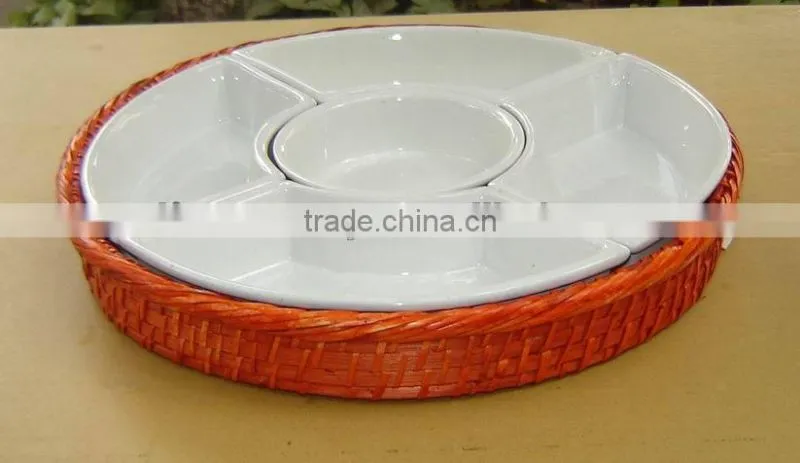 2014 eco-friendly product bamboo & rattan tray