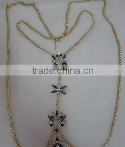 Europe and America Sexy Luxury Beach Bikini With Rhinestone Waist Belly Body Chian