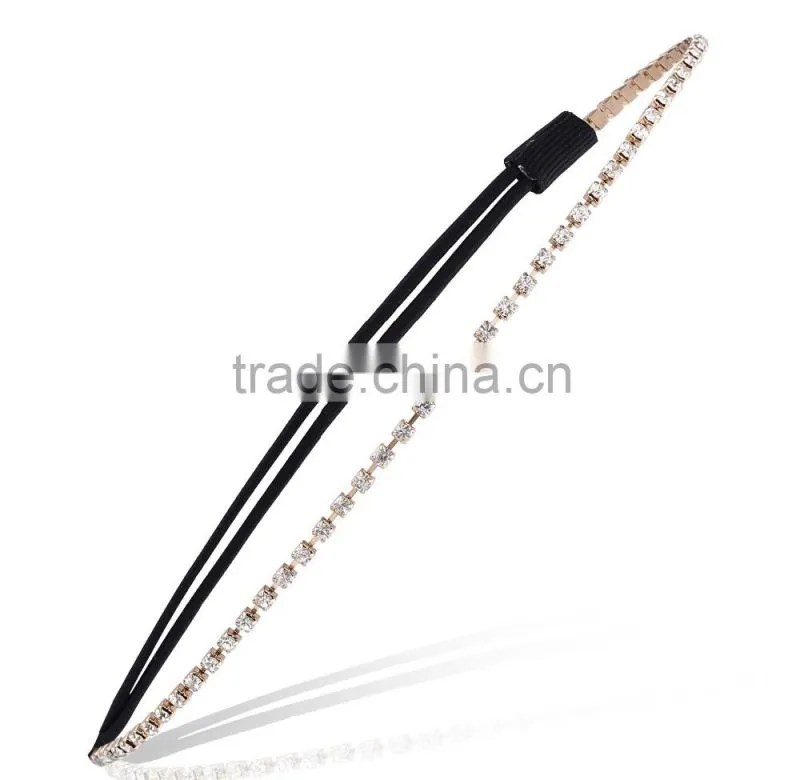 Fashion rhinestone high end quality pretty fashion Embellished Stretch headband hairband