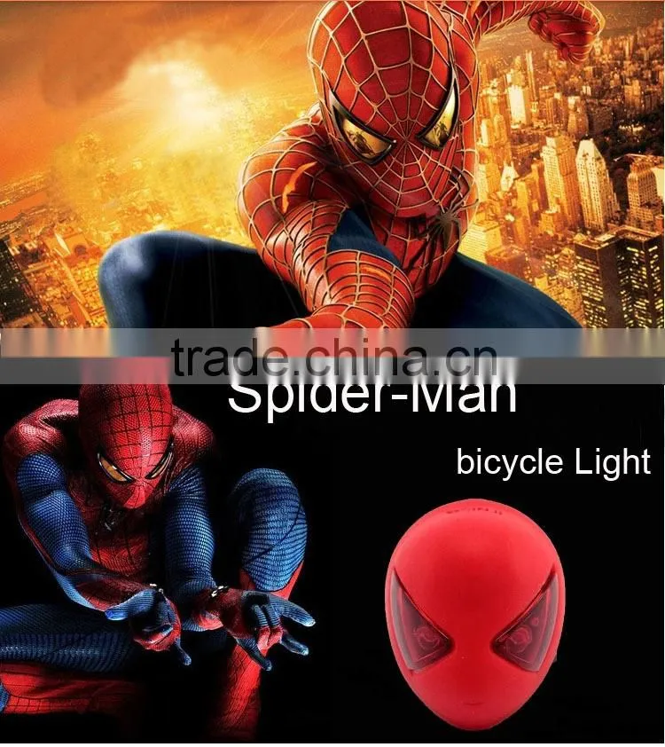 S170 Bike Bicycle Rear Tail Light Spider Man Design Mode Rechargeable 2Led
