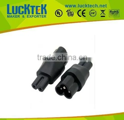 IEC 320 C6 to C7 power adaptor, C6 micky 3pin male to C7 2pin female power adaptor
