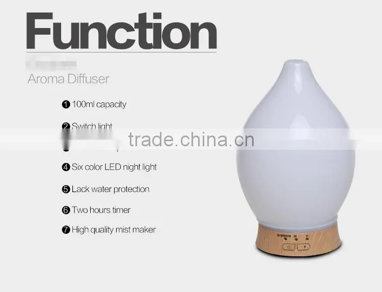 Glass Cover Electronic Aroma Diffuser With Coloful LED Light