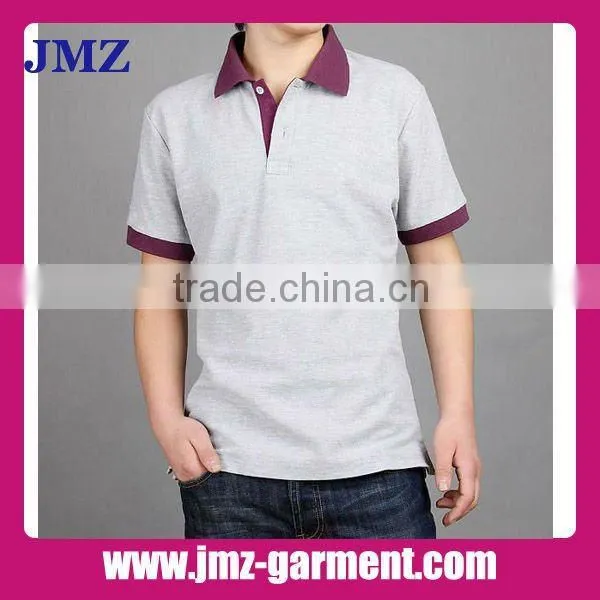 100% cotton plain brown long sleeve polo shirt