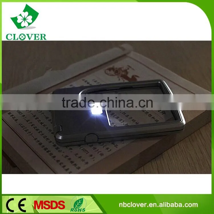 Portable 1 led card high power magnifying glass with light