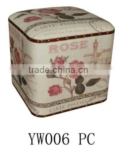 Household Colorful Decoration Linen Stool Storage Seating Box