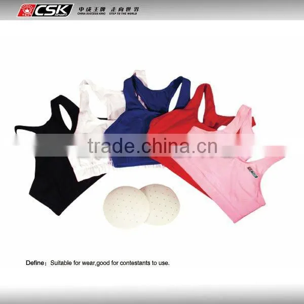 Female kick boxing match chest protector
