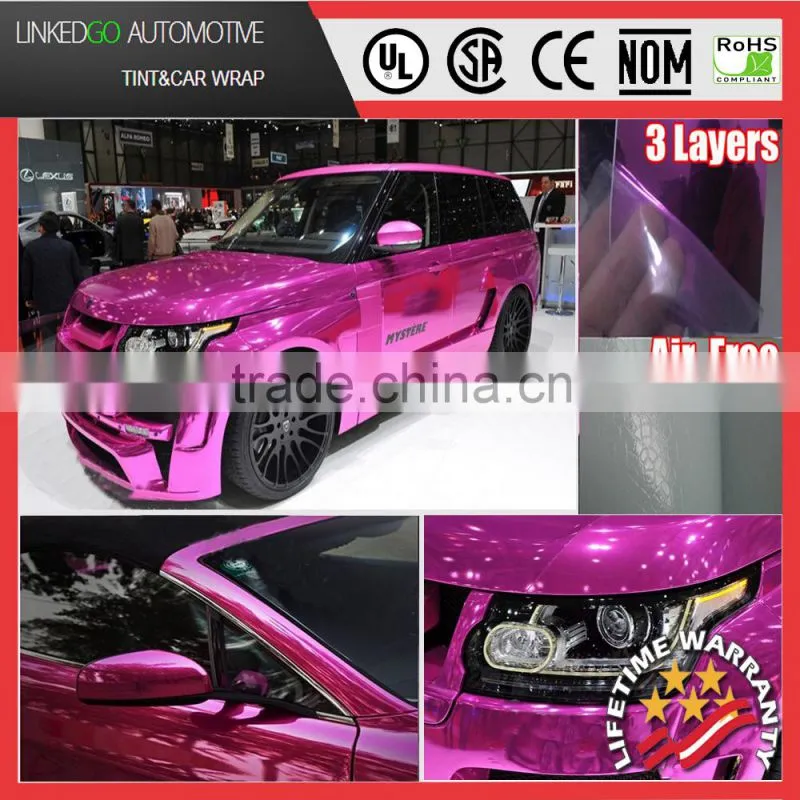 Car wrapping sticker 1.52*30M Blue chrome mirror film with car wrap film