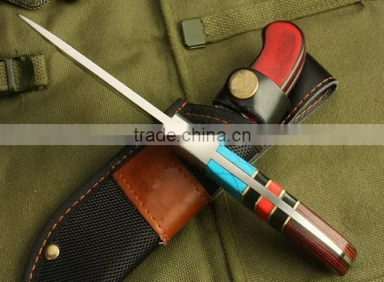 OEM fixed hunting knife with colorful handle