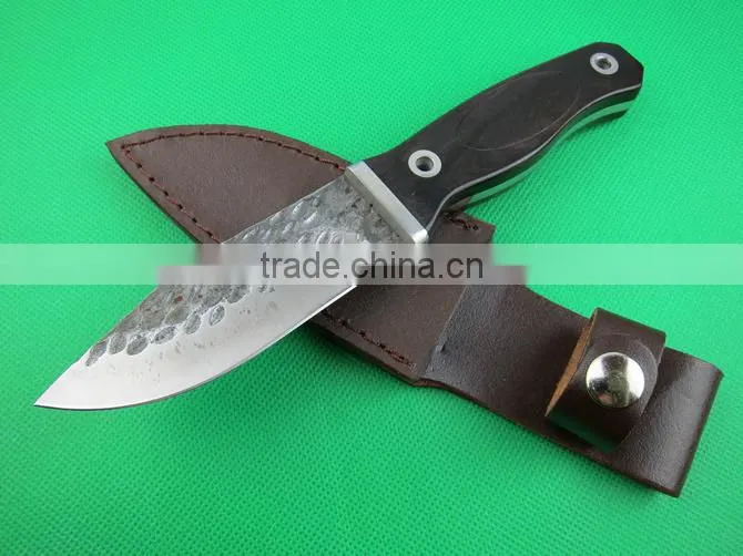 OEM 7Cr13 fixed blade combat knife with ebony handle