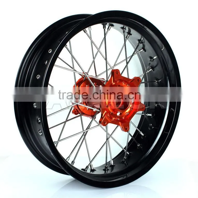 CNC Aluminium alloy motorcycle Spoke wheels sets for KTM Supermoto