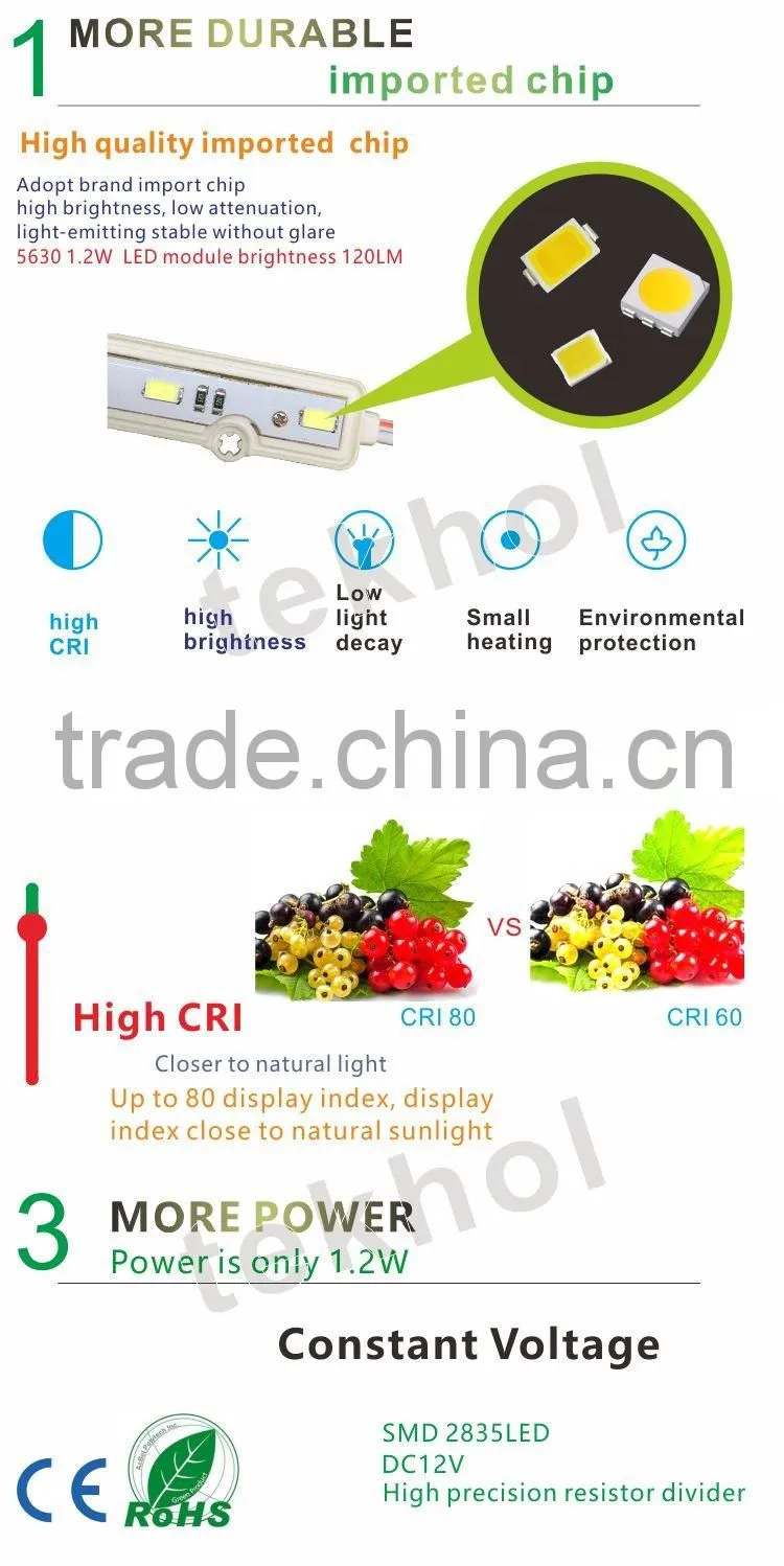 ultrasonic welding injection 5630 smd IP68 led module with lens CE & RoHS