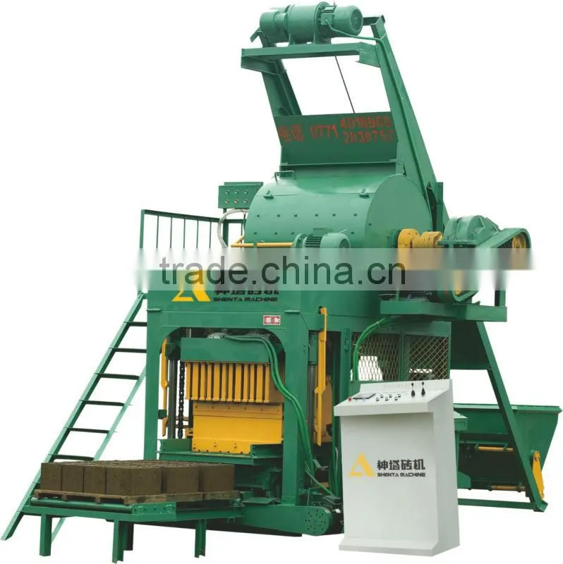 Low investment! block machine with concrete mixer! Shenta QTJ4-18 automatic cement brick making machine price in india