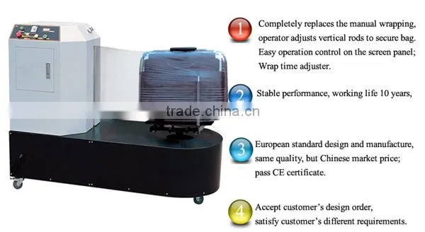 Packaging material plastic film luggage wrapping machine