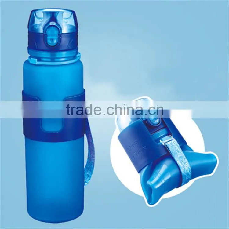 New Design 2016 Outdoor Sport Foldable Silicone Water Bottle