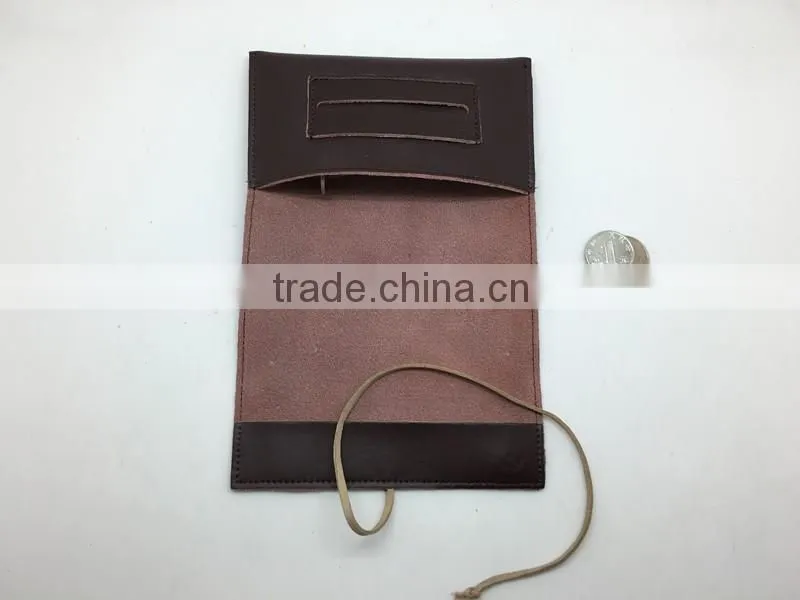 Newest generation leather tobacco pouch with cigarette rolling paper holder slot
