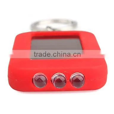 led mini solar power rechargeable flashlight keychain