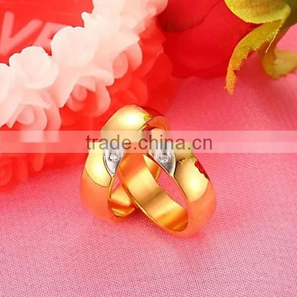 2016 Fashion High Quality Plating Gold Heart Zircon Rings