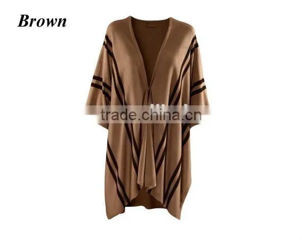 15JW0230 women jaquard 100% cashmere pullover poncho wrap