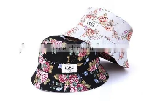 fashion blue australian streetwear bucket hat floral print pattern cotton reversible paisley bucket hat