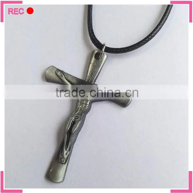 Jesus and cross pendant necklace for Catholicism