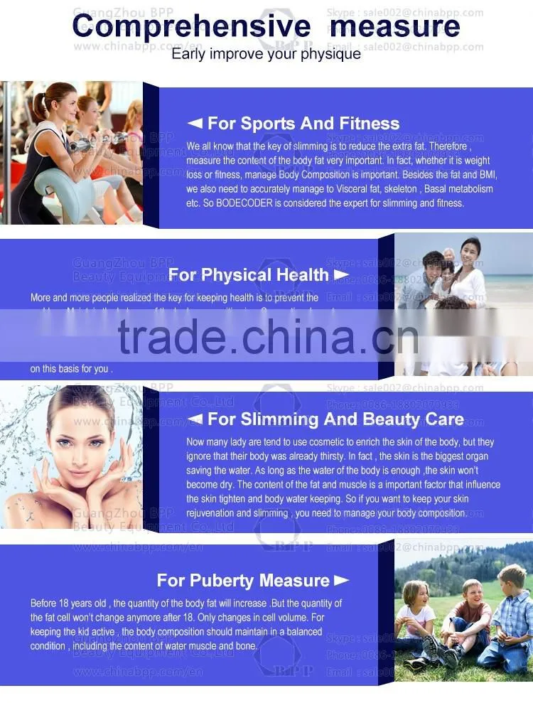 Body composition analyzer with bia bio electronic impedance technology