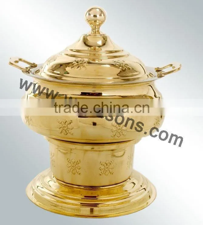 new design handmade chafing dish for sale | 2016 metal made chafing dish | modern chafing dish | brass plated chafing dish