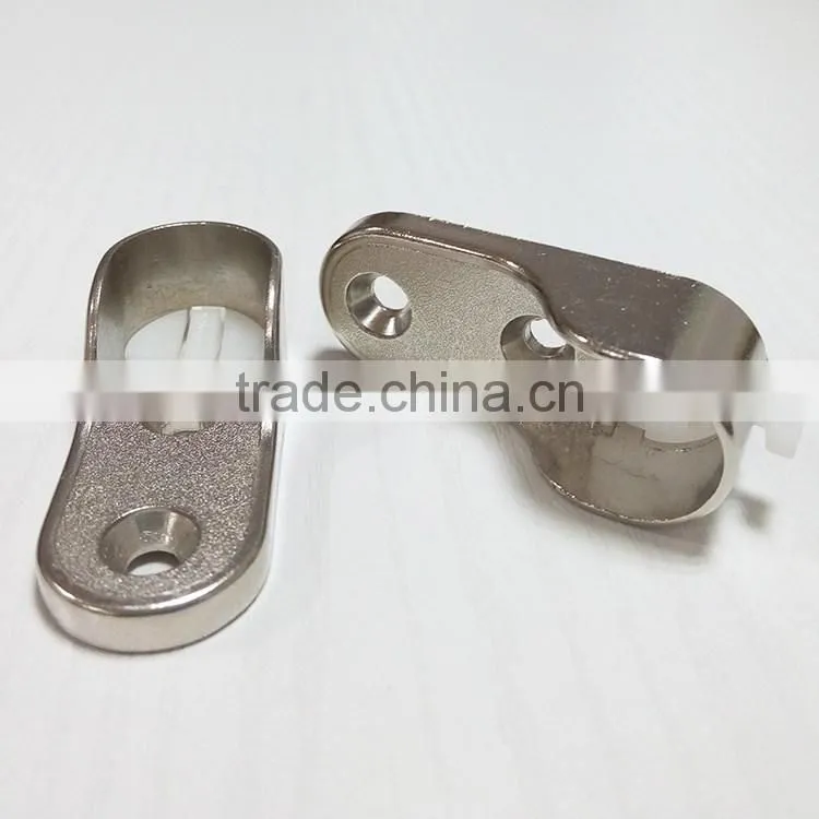 Furniture Hardware Oval Wardrobe Tube Holder Bracket