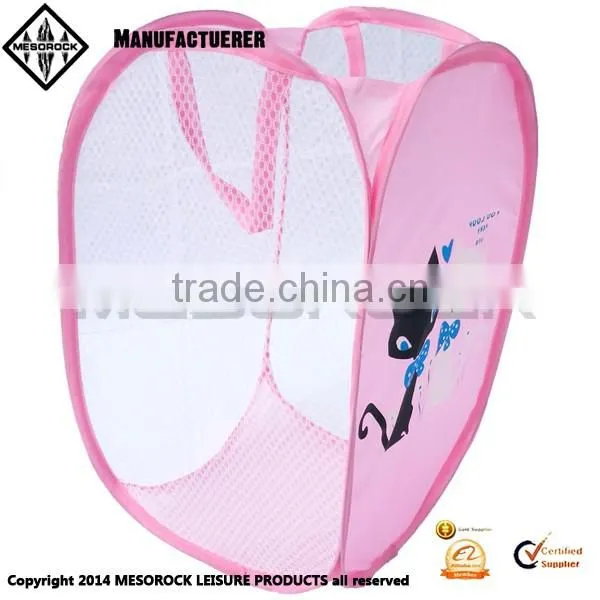 High quality fashion design wholesale colorful custom cartoon mesh storage basket organizer