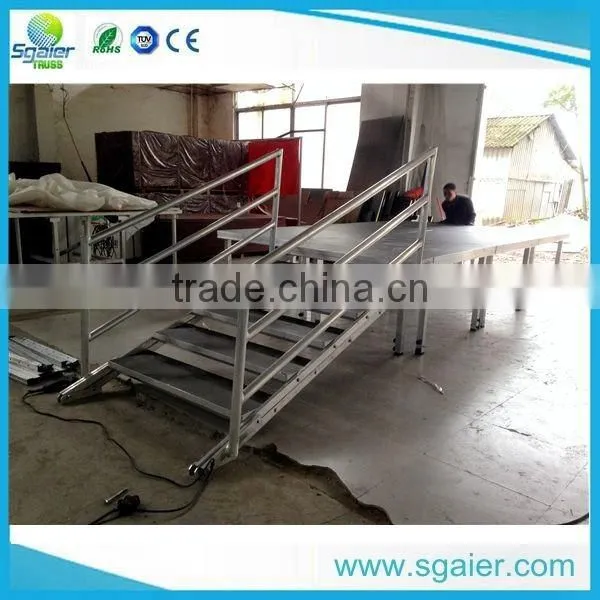 Black stage railing aluminum handrail concert portable stage install