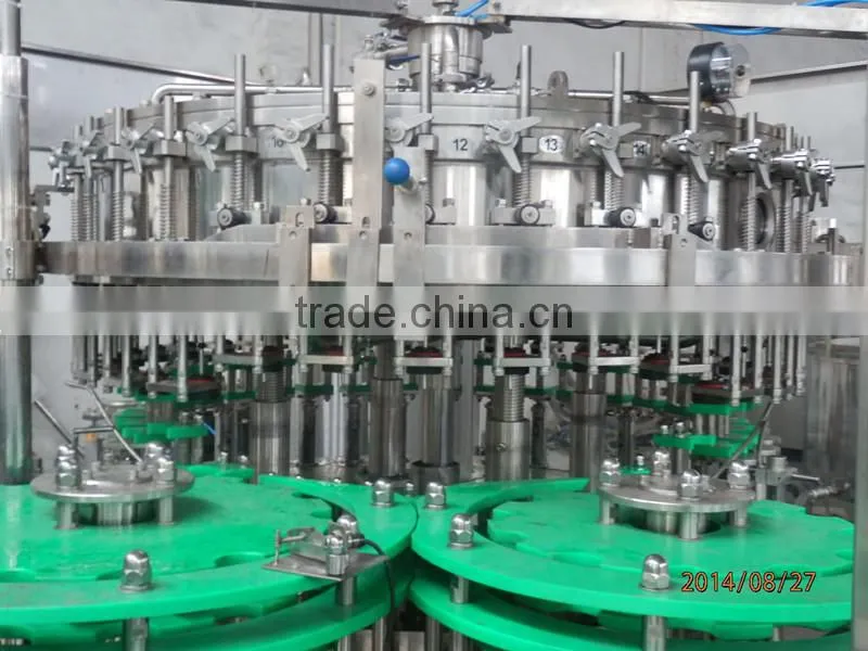 2014 popular glass bottle carbonated drink washing filling capping 3 in 1 machine