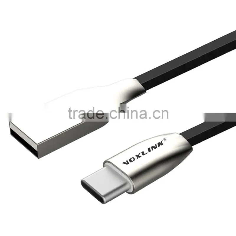 Voxlink luxury 5V 2A 1m 3D Zinc Alloy Fast Charging Data USB TYPE C charger Cable for macbook