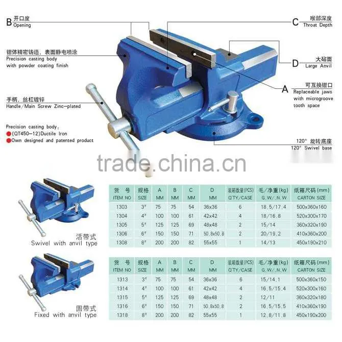13 Series Bench Vise(Super Light Duty)