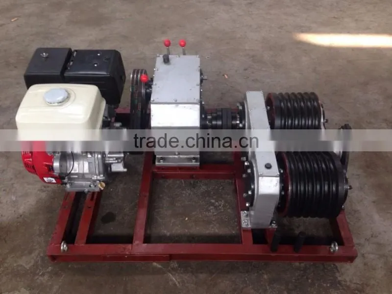 Double Capstan 5T Cable Pulling Winch With Gasoline Engine