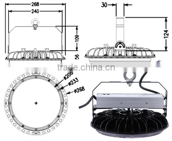 150w aluminum UFO LED high bay light fixtures