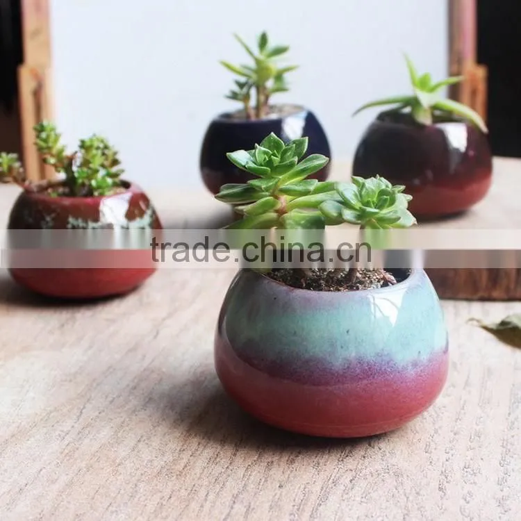 New christmas indoor decor glazed small succulent pot