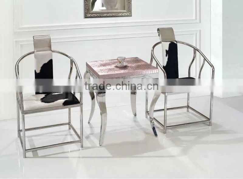 D368 modern design stainlesss steel leg wooden end table