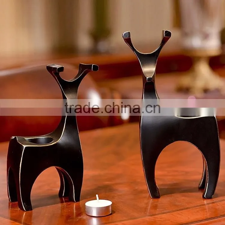 Custom bulk christmas reindeer candle holders decoration