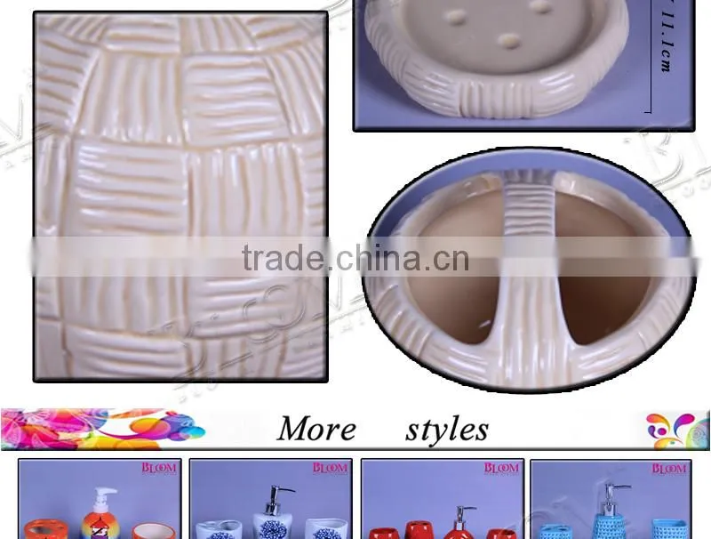2014 Hot sale 3 pcs bathroom set ceramic bath accessory