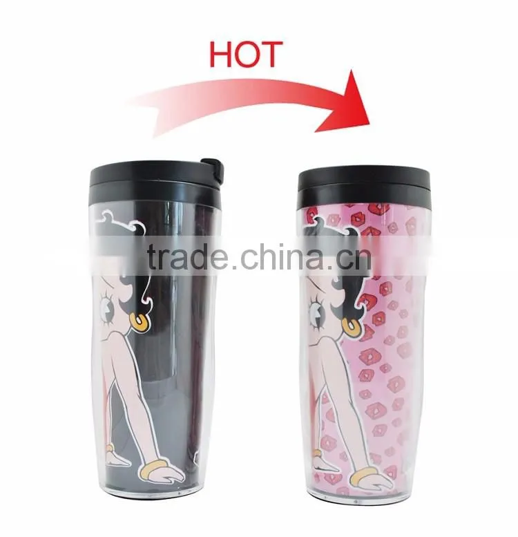 12oz Double Wall Plastic Travel Magic Mug with Custom Printing