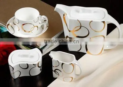 Fine Printing Royal Bone China Ceramic Tea Set