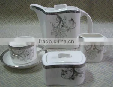 Fine Printing Royal Bone China Ceramic Tea Set
