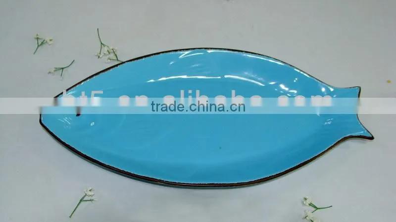 unique hot selling hotel and restaurant big ceramic fish plate